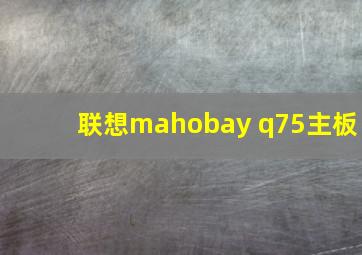 联想mahobay q75主板